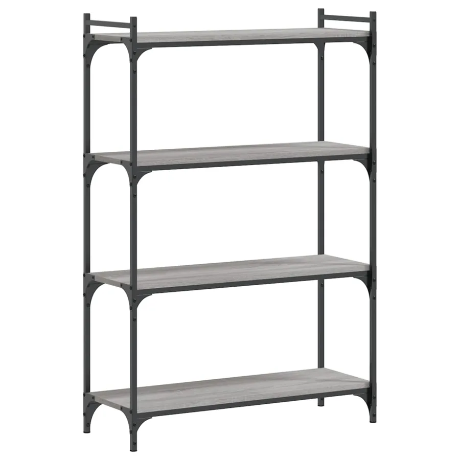 Bibliothèque à 4 niveaux sonoma gris 80x30x120 cm - 2
