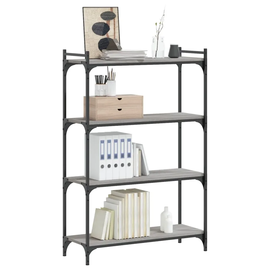 Bibliothèque à 4 niveaux sonoma gris 80x30x120 cm - 3