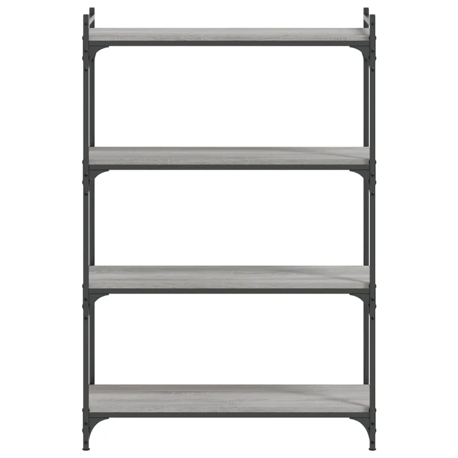 Bibliothèque à 4 niveaux sonoma gris 80x30x120 cm - 4