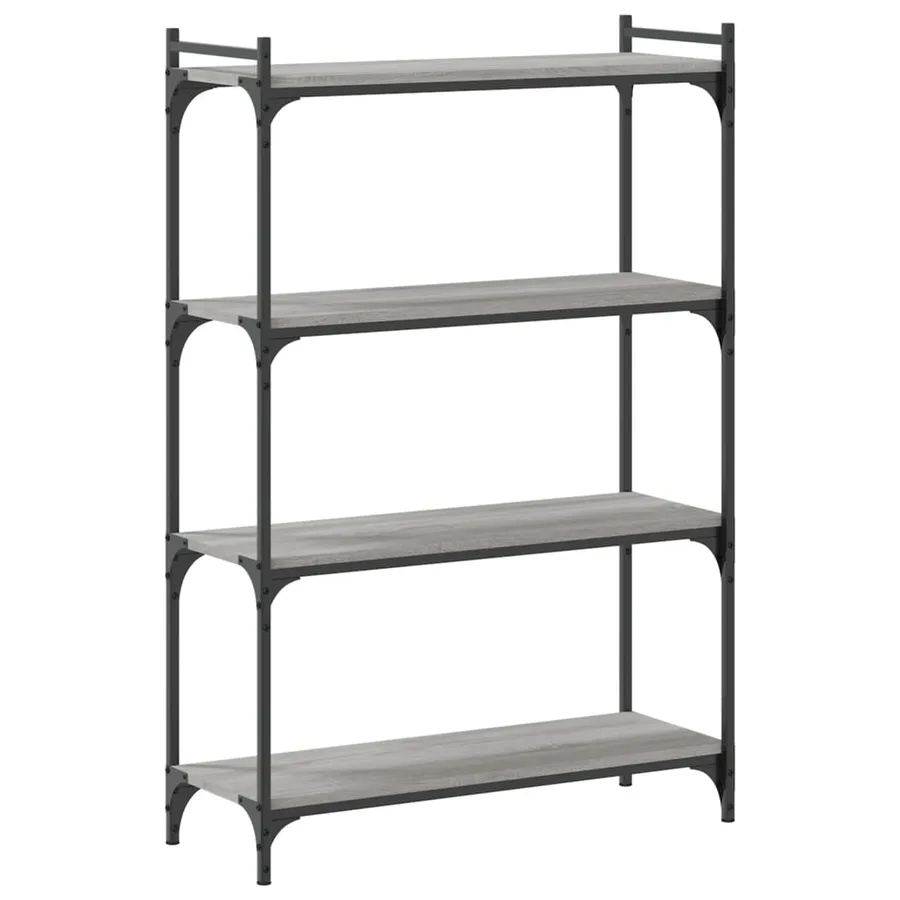 Bibliothèque à 4 niveaux sonoma gris 80x30x120 cm - 6