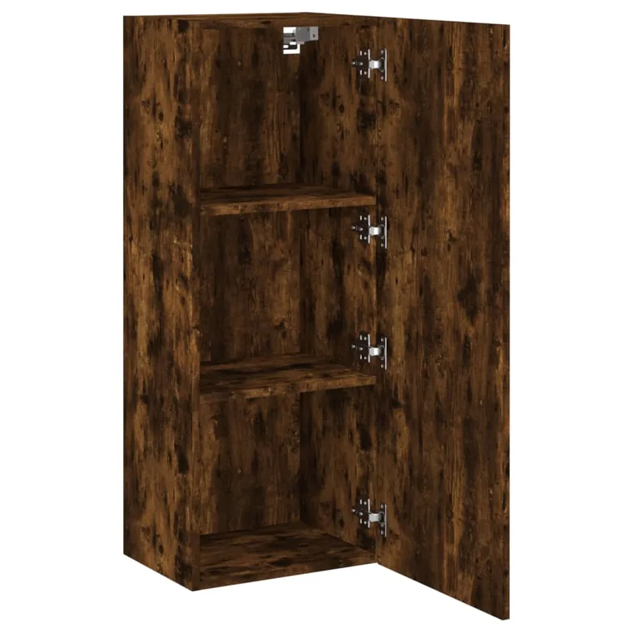 Meuble TV mural chêne fumé 40,5x30x102 cm bois d'ingénierie - 6