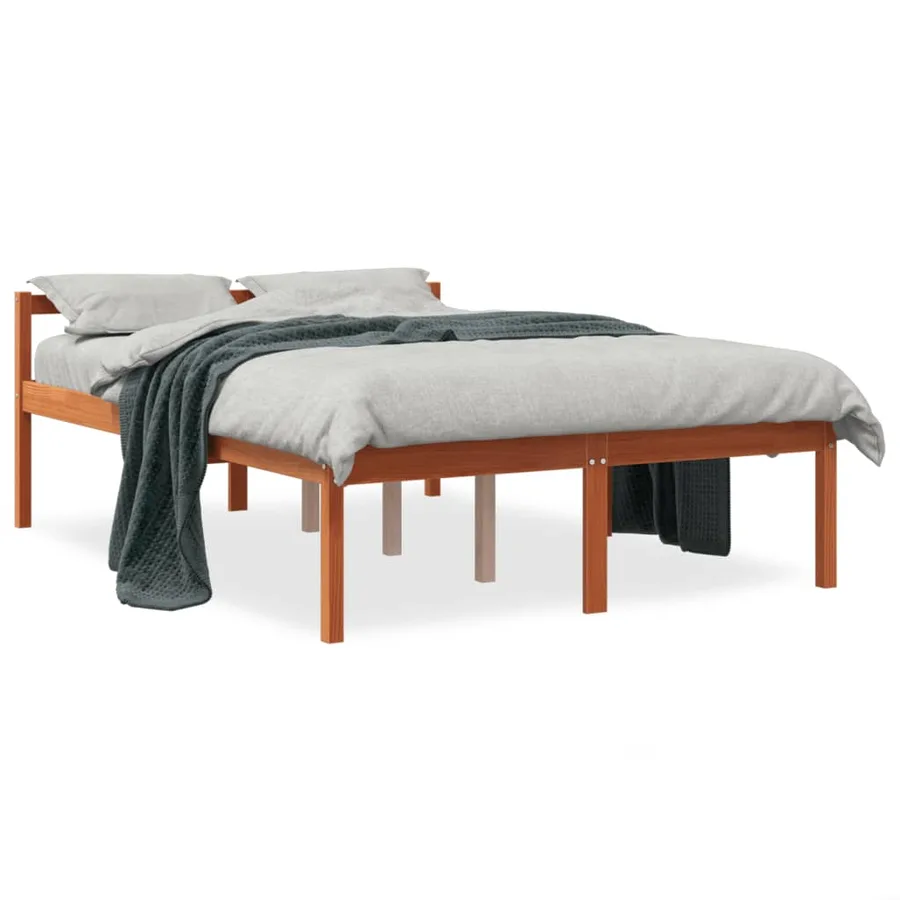Lit pour personne âgée sans matelas 135x190 cm bois pin massif - 2