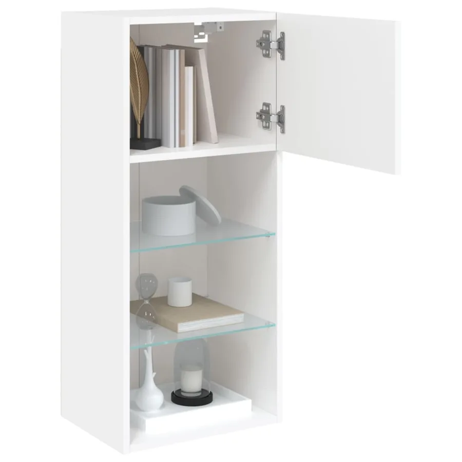 Meuble TV avec lumières LED blanc 40,5x30x90 cm - 6