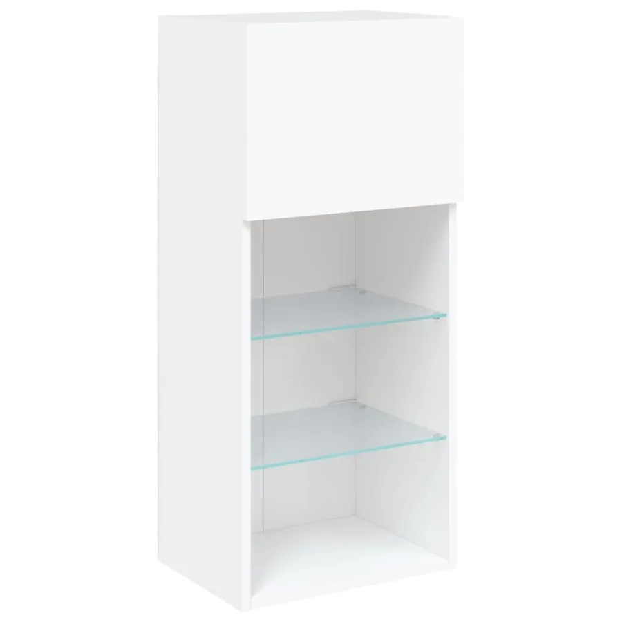 Meuble TV avec lumières LED blanc 40,5x30x90 cm - 7