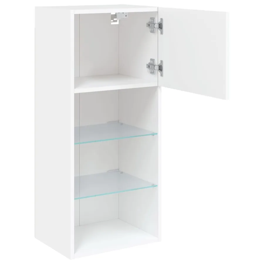 Meuble TV avec lumières LED blanc 40,5x30x90 cm - 8