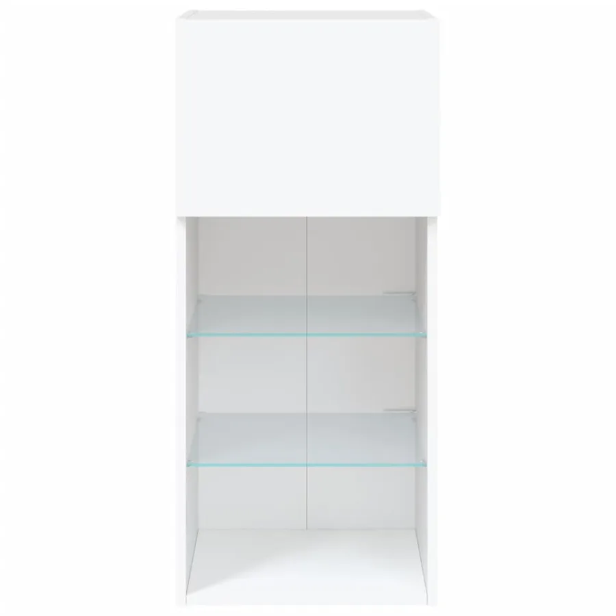 Meuble TV avec lumières LED blanc 40,5x30x90 cm - 9