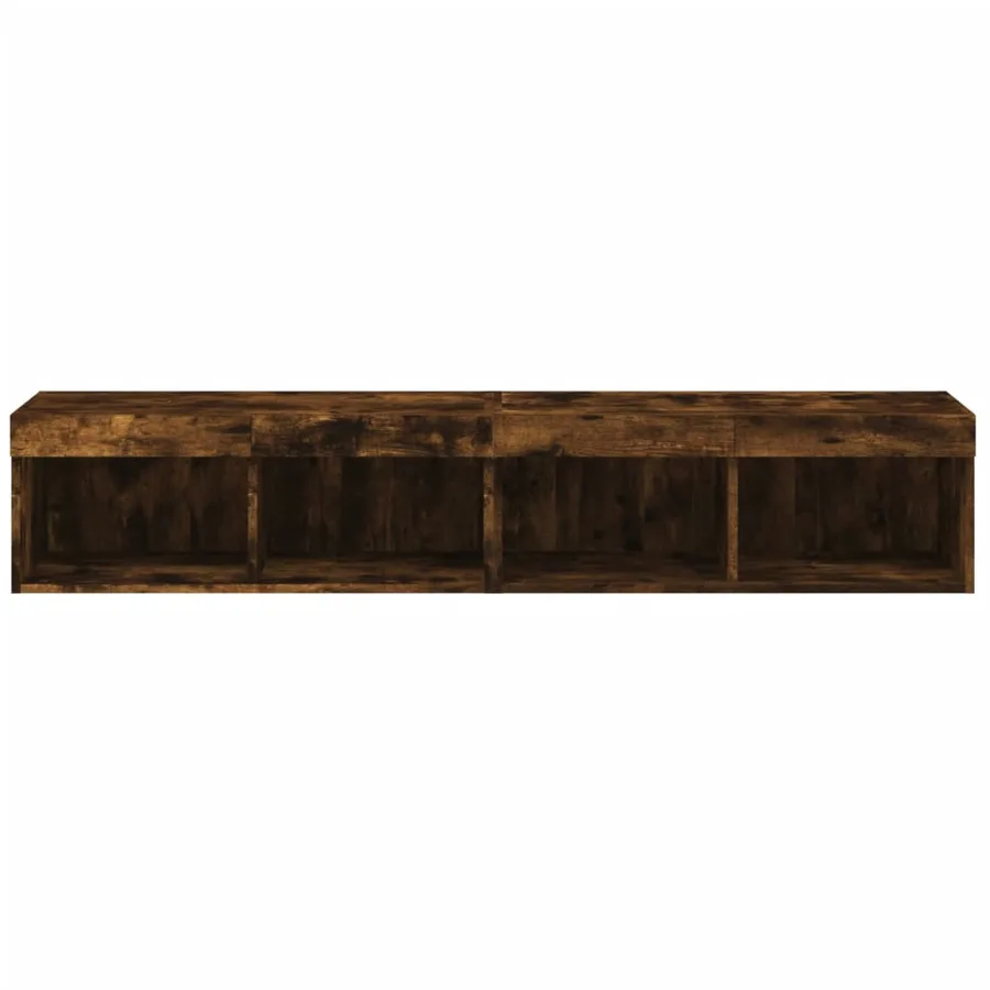 Meubles TV avec lumières LED 2 pcs chêne fumé 80x30x30 cm - 8