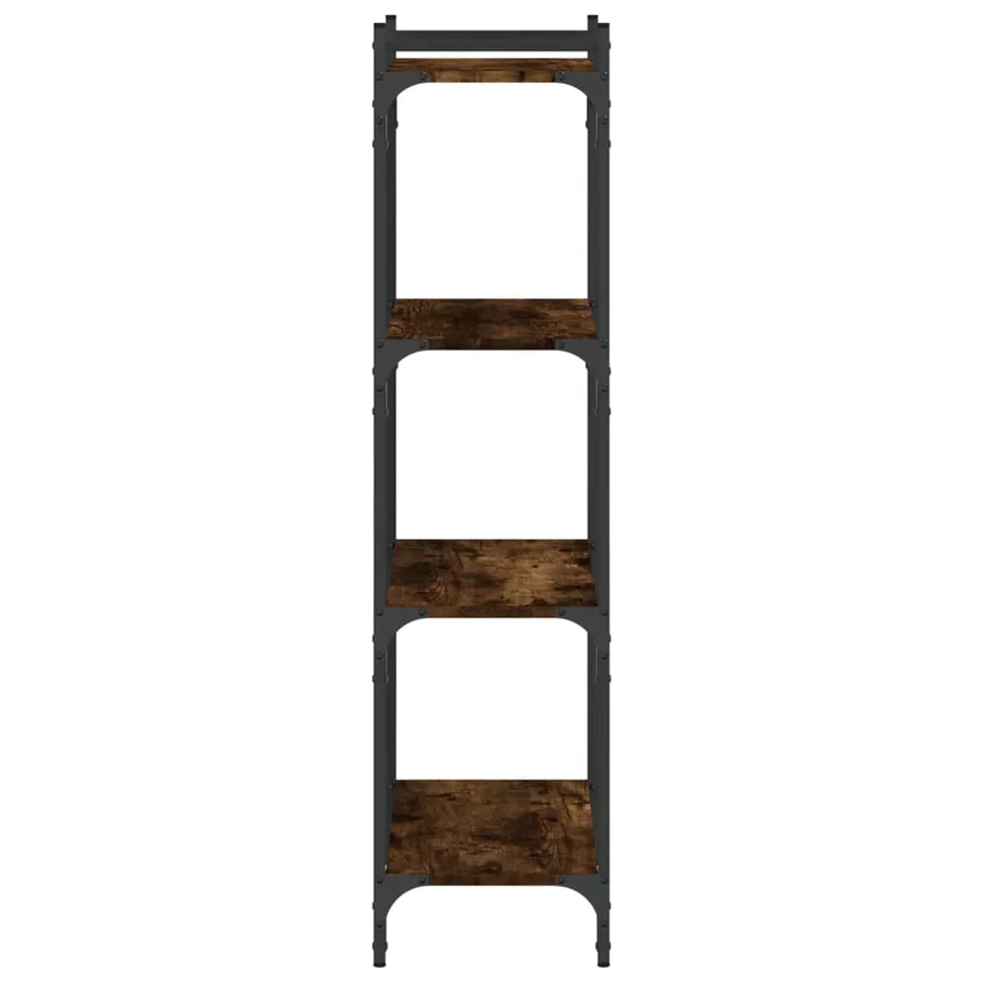 Bibliothèque 4 niveaux chêne fumé 60x30x120cm bois d'ingénierie - 5