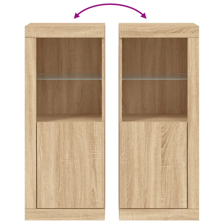 Buffet avec lumières LED chêne sonoma 41x37x100 cm - 10