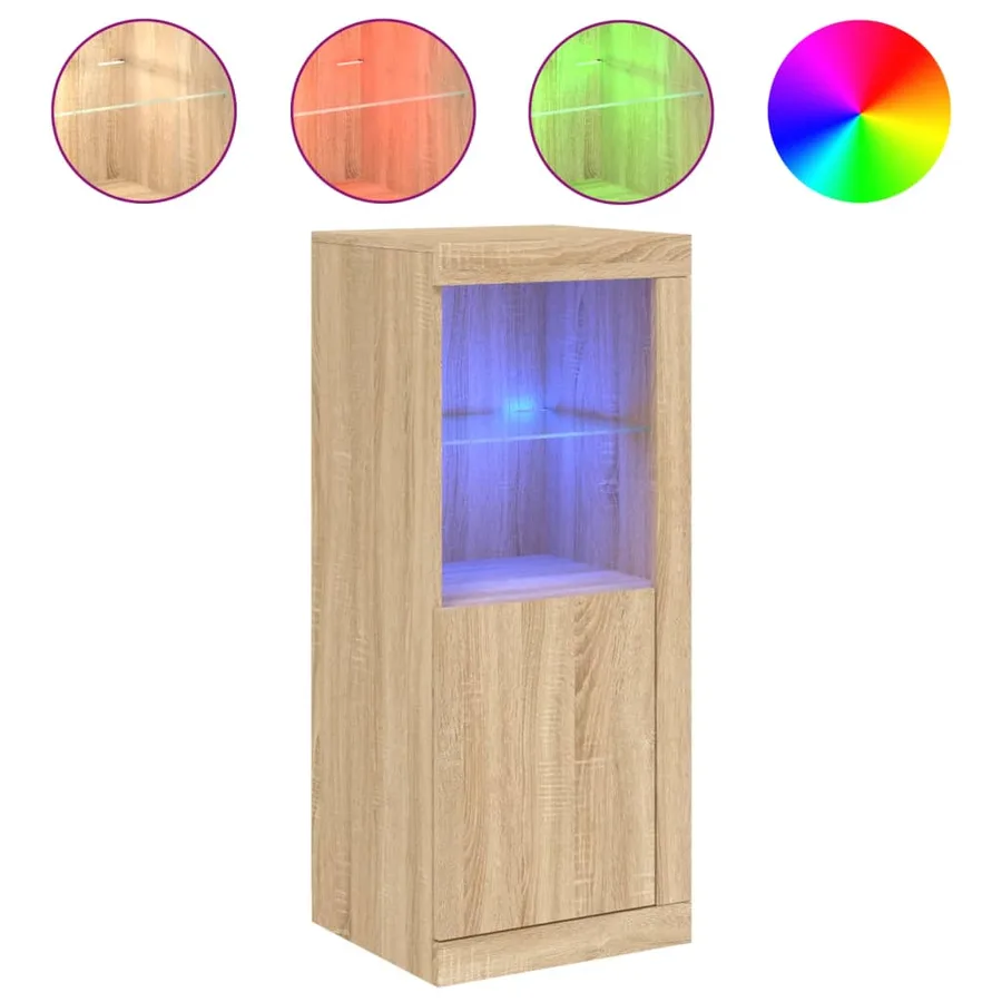 Buffet avec lumières LED chêne sonoma 41x37x100 cm - 2