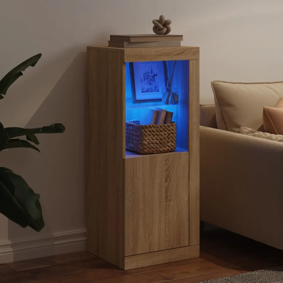 Buffet avec lumières LED chêne sonoma 41x37x100 cm - 4