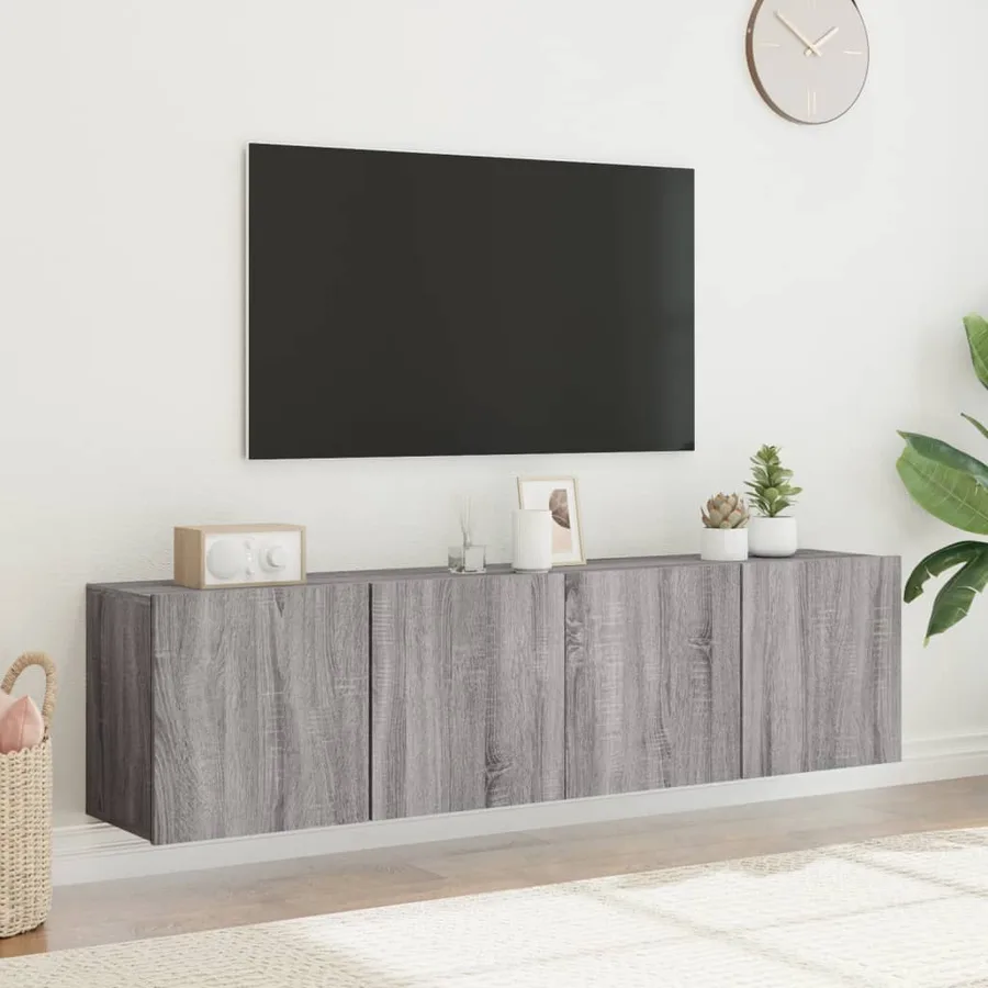 Meubles TV muraux 2 pcs sonoma gris 80x30x41 cm - 4