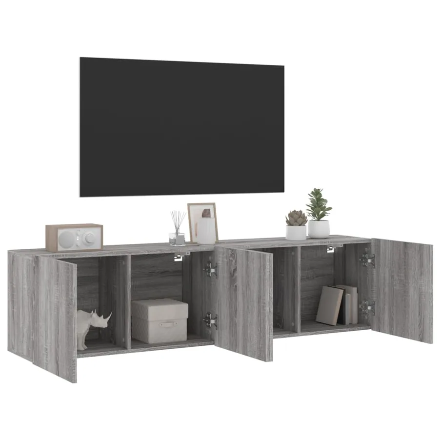 Meubles TV muraux 2 pcs sonoma gris 80x30x41 cm - 5