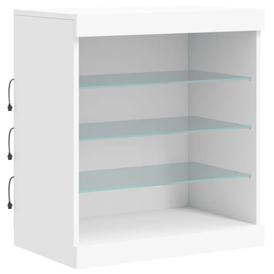 Buffet avec lumières LED blanc 142,5x37x67 cm - 10