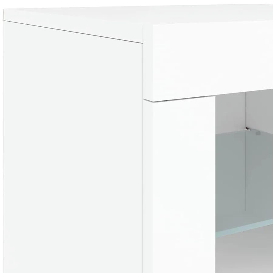 Buffet avec lumières LED blanc 142,5x37x67 cm - 11