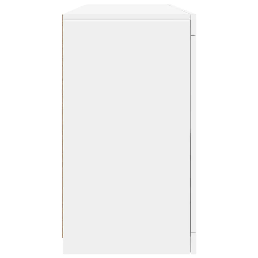 Buffet avec lumières LED blanc 142,5x37x67 cm - 7