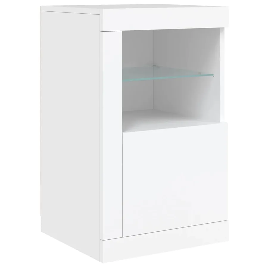 Buffet avec lumières LED blanc 142,5x37x67 cm - 9