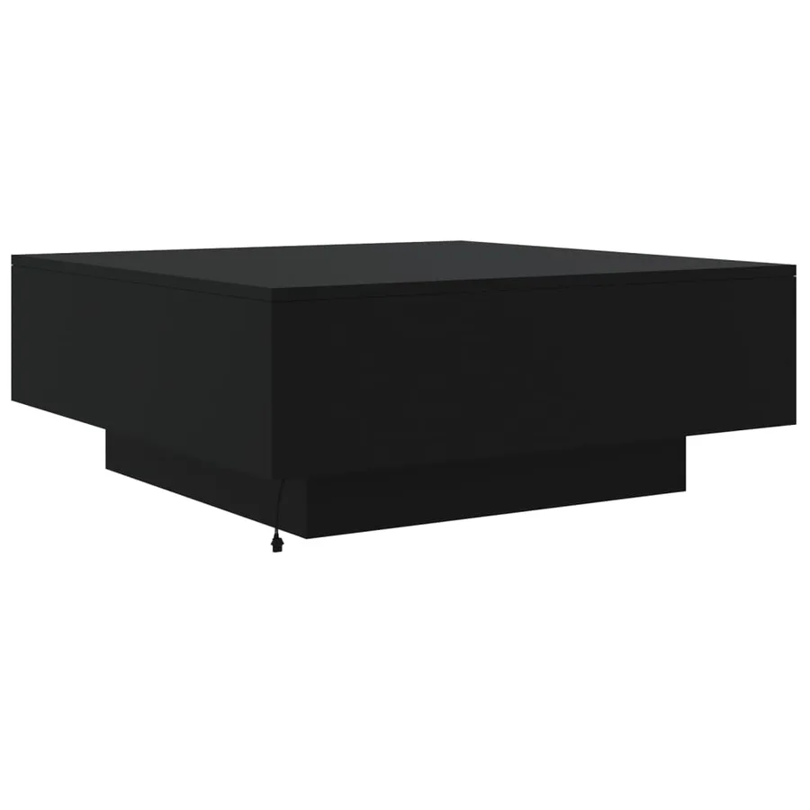 Table basse avec lumières LED noir 80x80x31 cm - 9