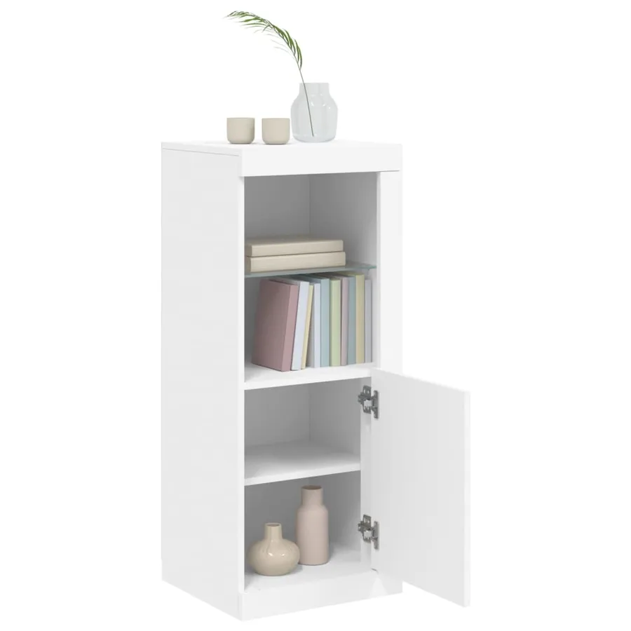 Buffet avec lumières LED blanc 41x37x100 cm - 5