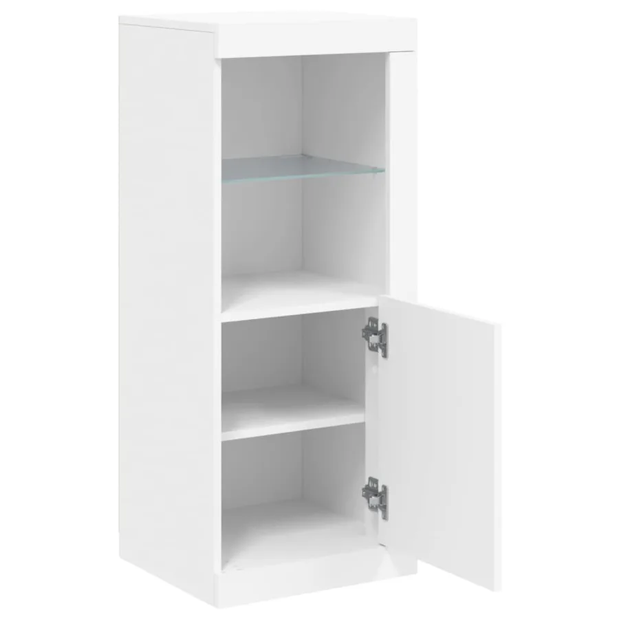 Buffet avec lumières LED blanc 41x37x100 cm - 7