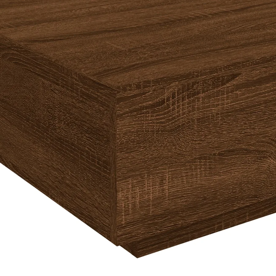 Table basse avec lumières LED chêne marron 80x80x31 cm - 10