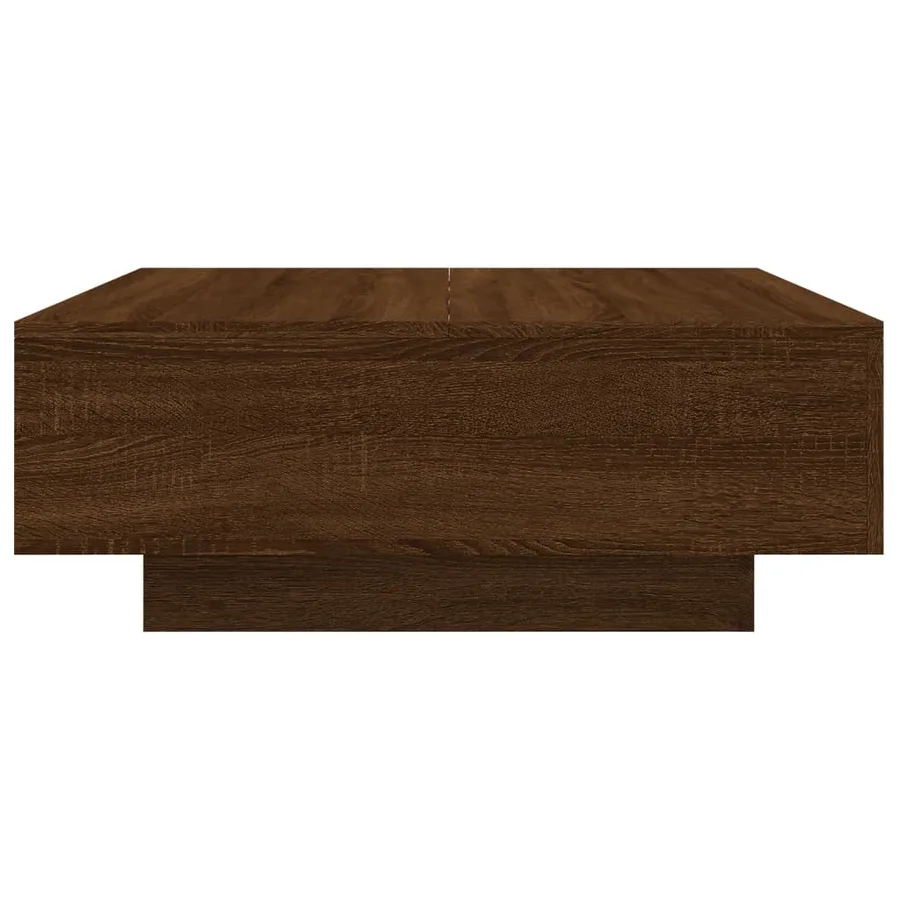 Table basse avec lumières LED chêne marron 80x80x31 cm - 7