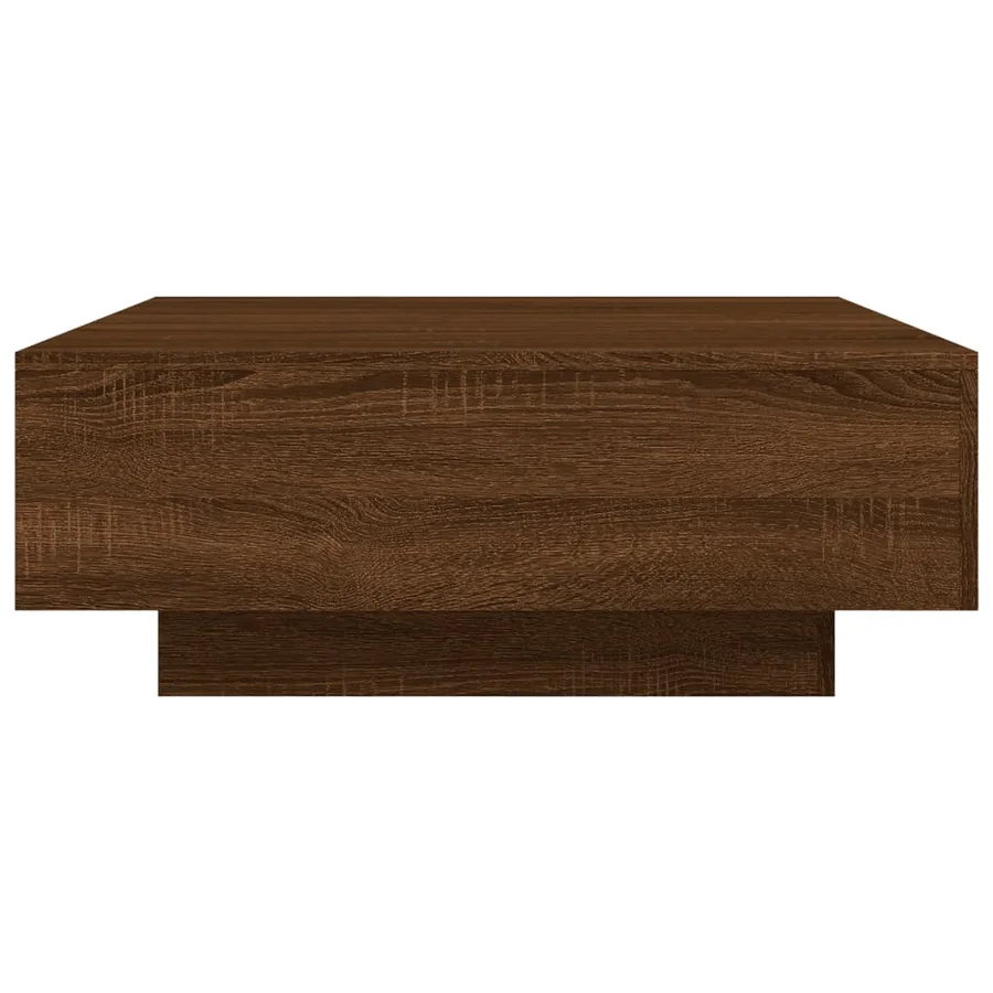 Table basse avec lumières LED chêne marron 80x80x31 cm - 8
