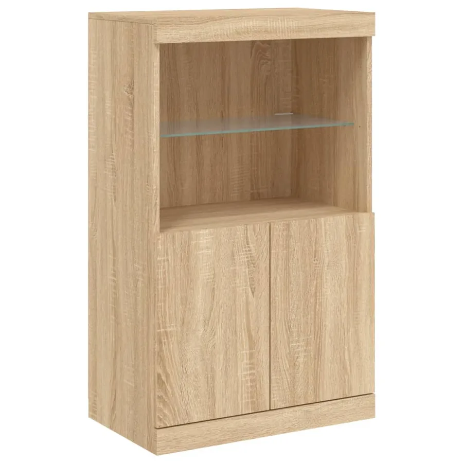 Buffet avec lumières LED chêne sonoma 60,5x37x100 cm - 3