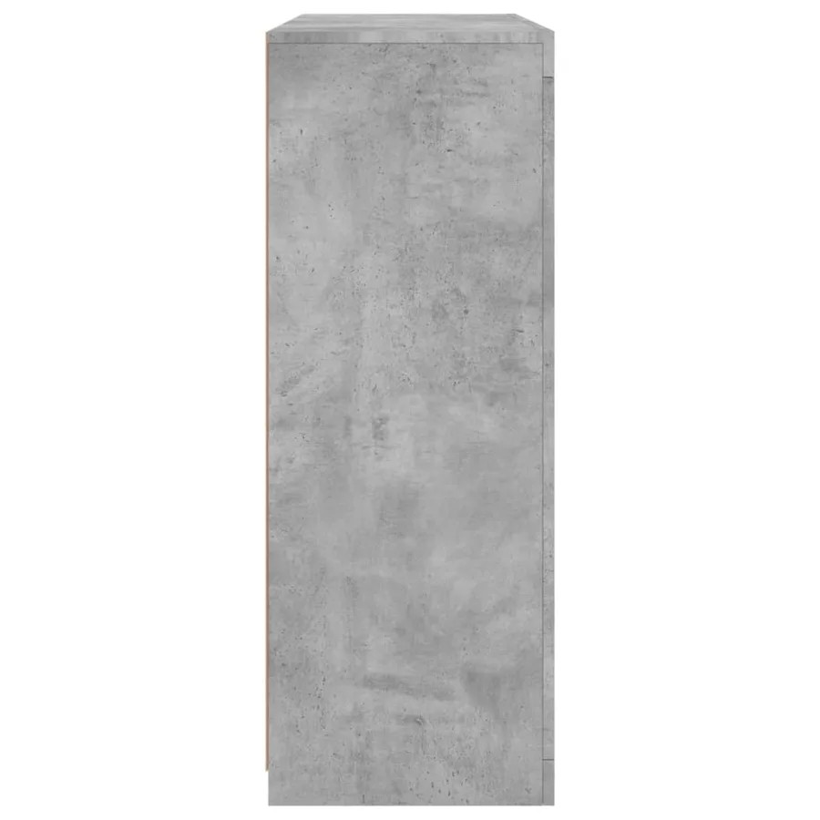 Buffets avec lumières LED 3 pcs gris béton bois d'ingénierie - 9