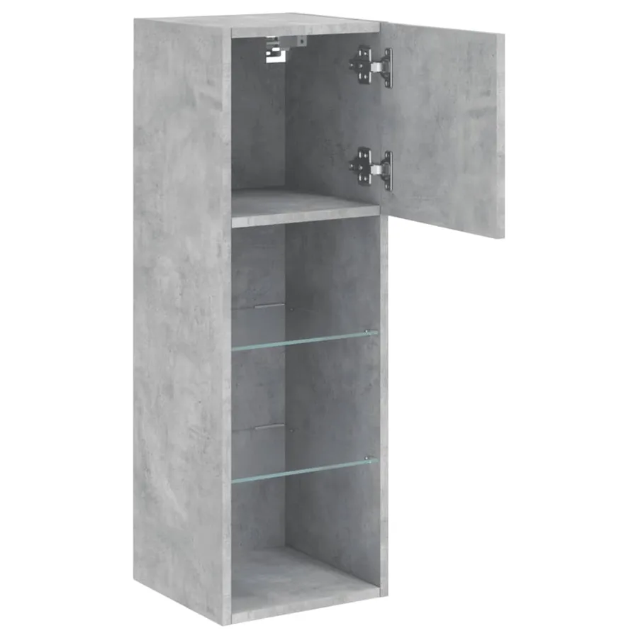 Meubles TV avec lumières LED 2 pcs gris béton 30,5x30x90 cm - 8