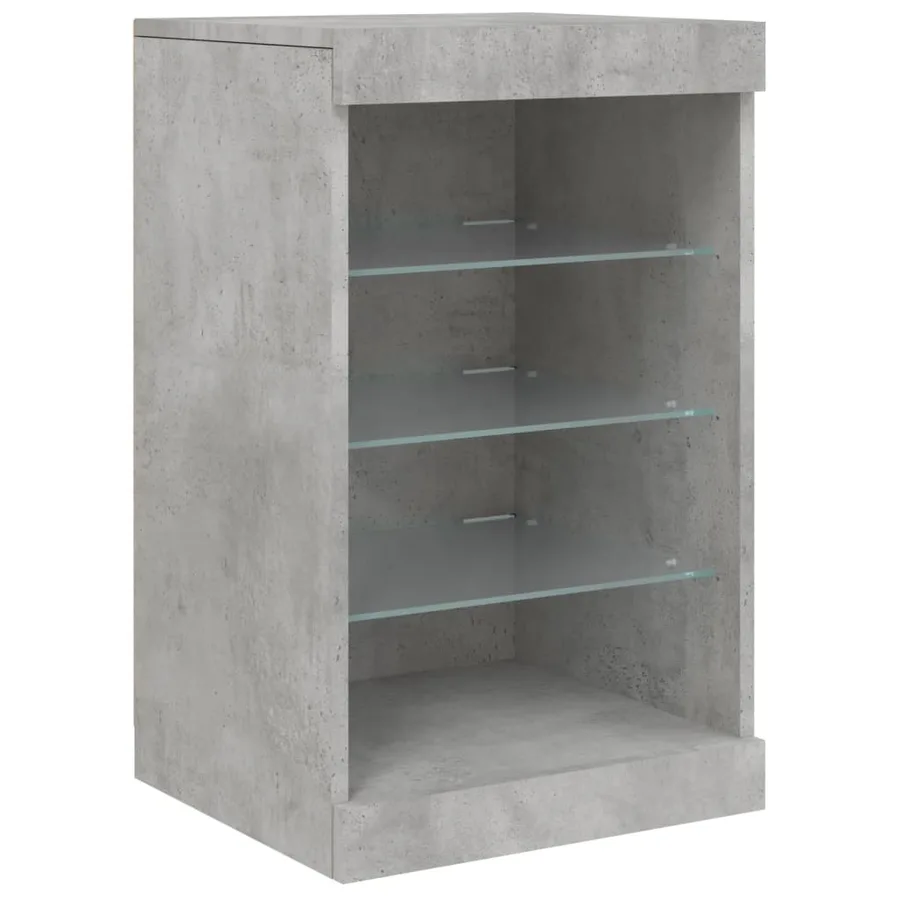 Buffet avec lumières LED gris béton 162x37x67 cm - 12