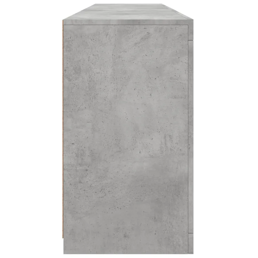 Buffet avec lumières LED gris béton 162x37x67 cm - 8