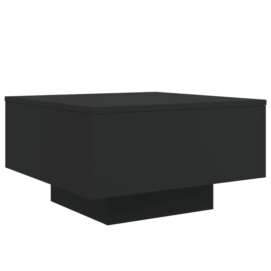Table basse avec lumières LED noir 55x55x31 cm - 3