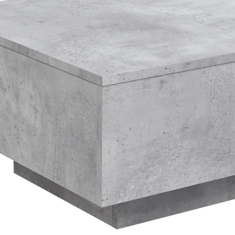 Table basse avec lumières LED gris béton 55x55x31 cm - 10