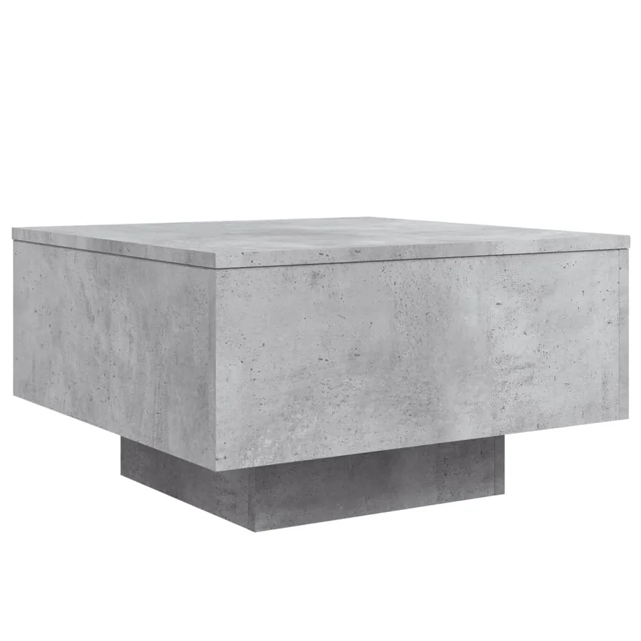 Table basse avec lumières LED gris béton 55x55x31 cm - 3