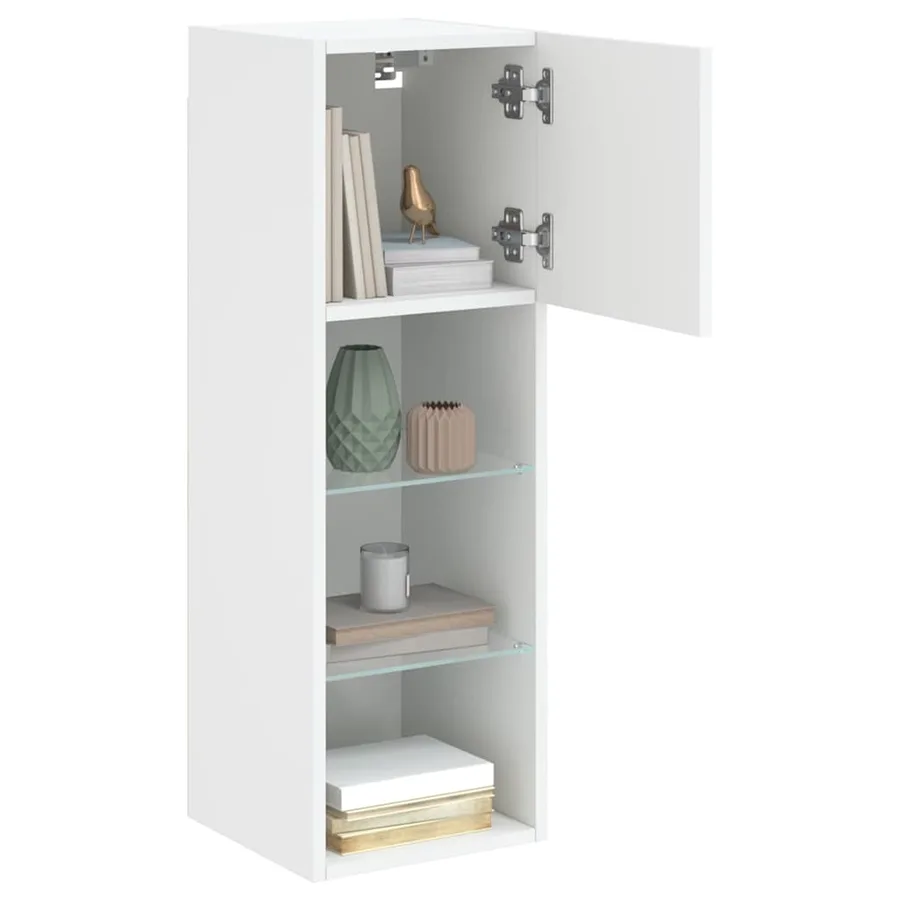 Meuble TV avec lumières LED blanc 30,5x30x90 cm - 6