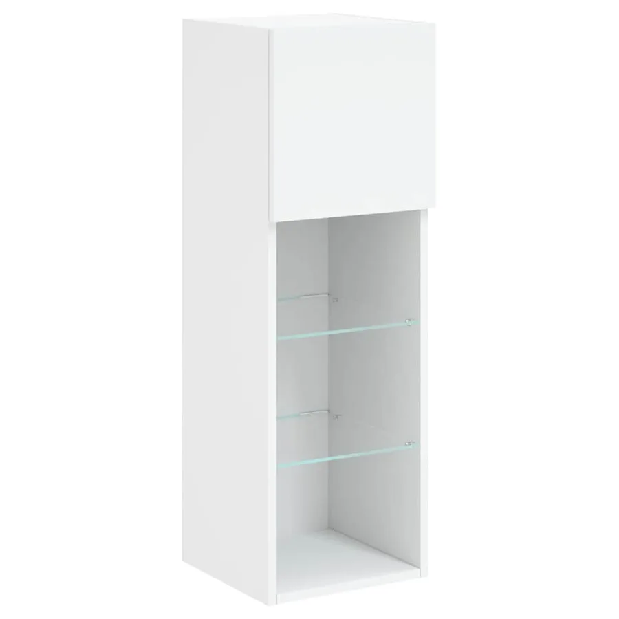 Meuble TV avec lumières LED blanc 30,5x30x90 cm - 7