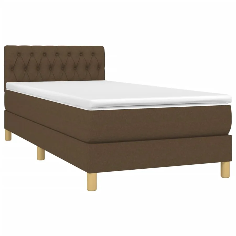 Sommier à lattes de lit avec matelas Marron foncé 90x200 cm - 3