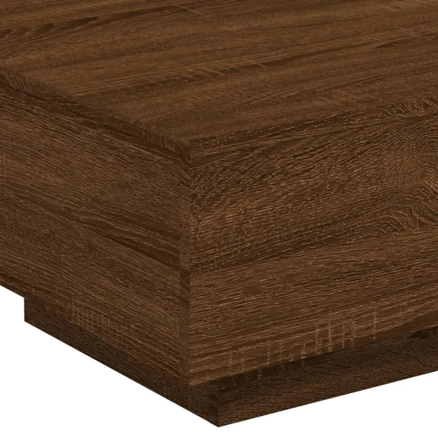 Table basse avec lumières LED chêne marron 55x55x31 cm - 10