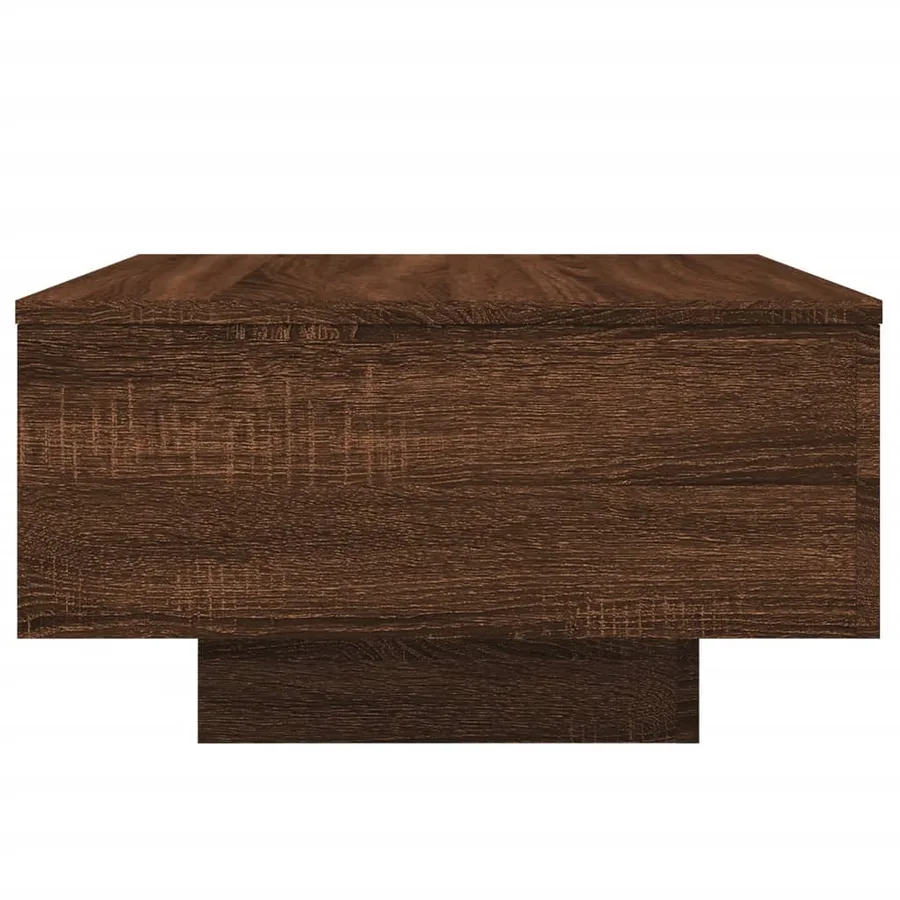 Table basse avec lumières LED chêne marron 55x55x31 cm - 6