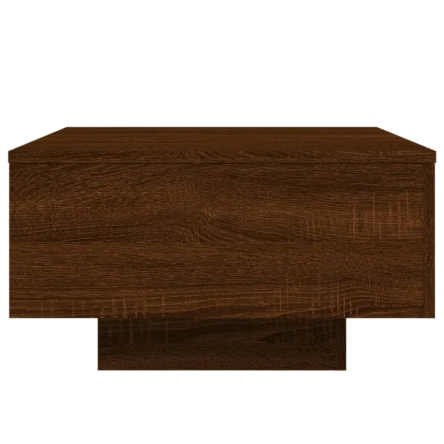 Table basse avec lumières LED chêne marron 55x55x31 cm - 8