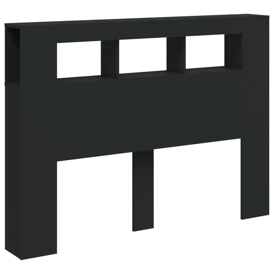 Tête de lit à LED noir 140x18,5x103,5 cm bois d'ingénierie - 4