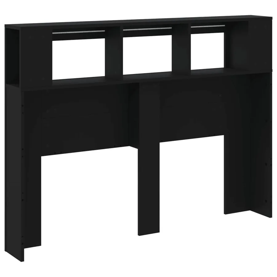Tête de lit à LED noir 140x18,5x103,5 cm bois d'ingénierie - 6