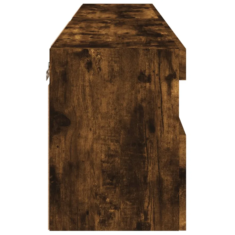 Meubles TV muraux et lumières LED 2pcs chêne fumé 60x30x40 cm - 10