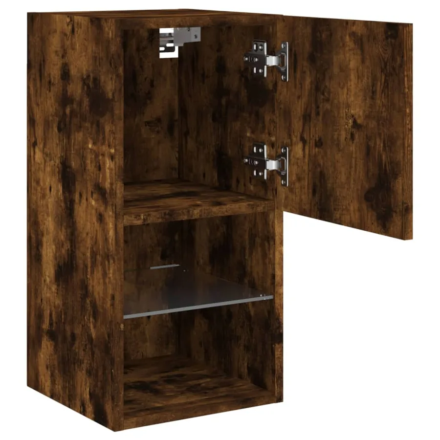 Meubles TV avec lumières LED 2 pcs chêne fumé 30,5x30x60 cm - 8