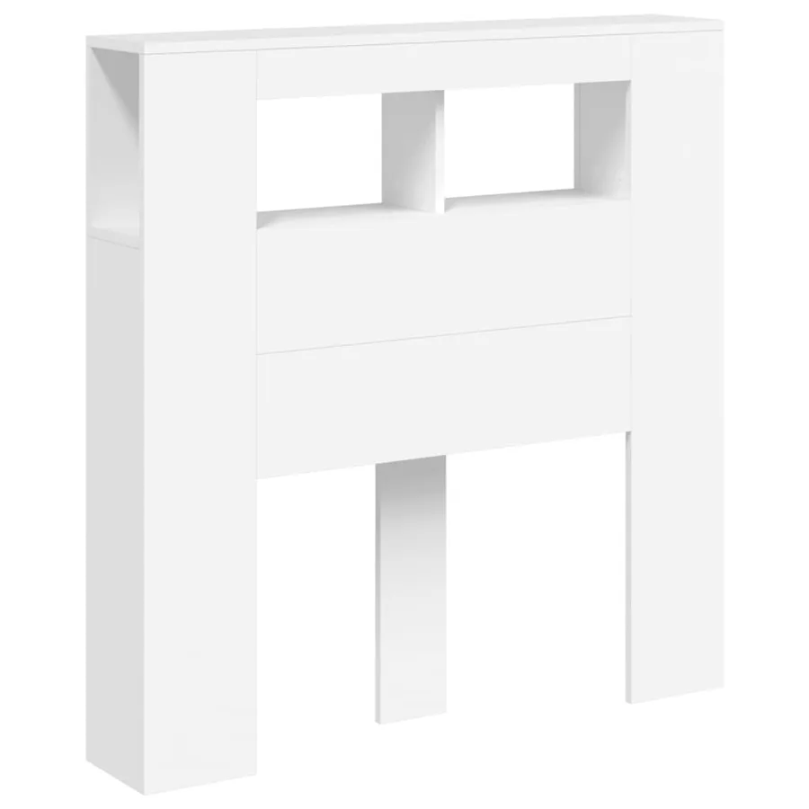 Tête de lit à LED blanc 100x18,5x103,5 cm bois d'ingénierie - 4