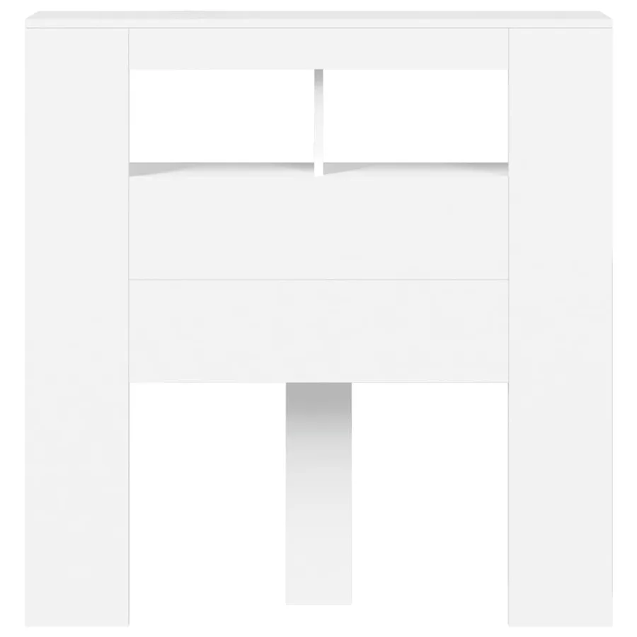 Tête de lit à LED blanc 100x18,5x103,5 cm bois d'ingénierie - 5