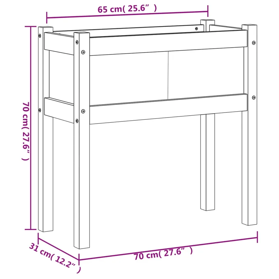 Jardinières 2 pcs avec pieds cire marron bois de pin massif - 12