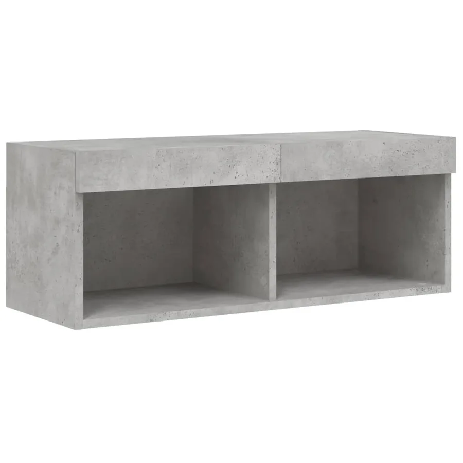 Unités murales TV avec LED 4 pcs gris béton bois d'ingénierie - 10