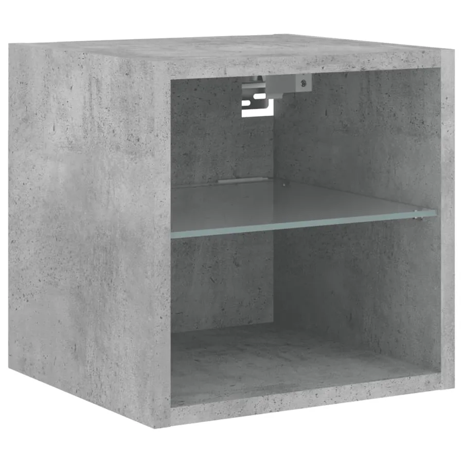 Unités murales TV avec LED 6 pcs gris béton bois d'ingénierie - 10